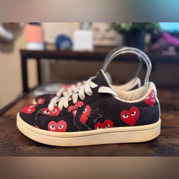 Converse‎ x Play Comme Des Garcons CDG Pro Low Hearts size 6.5 w/5m - Picture 4 of 11